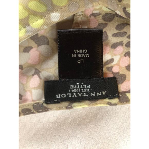 Ann Taylor cream drawstring peplum blouse size large petite women's - Picture 4 of 5